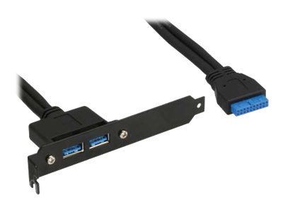 INLINE Slotblech USB 3.0 2x USB Buchse auf internen Mainboardabschluss 0,5m