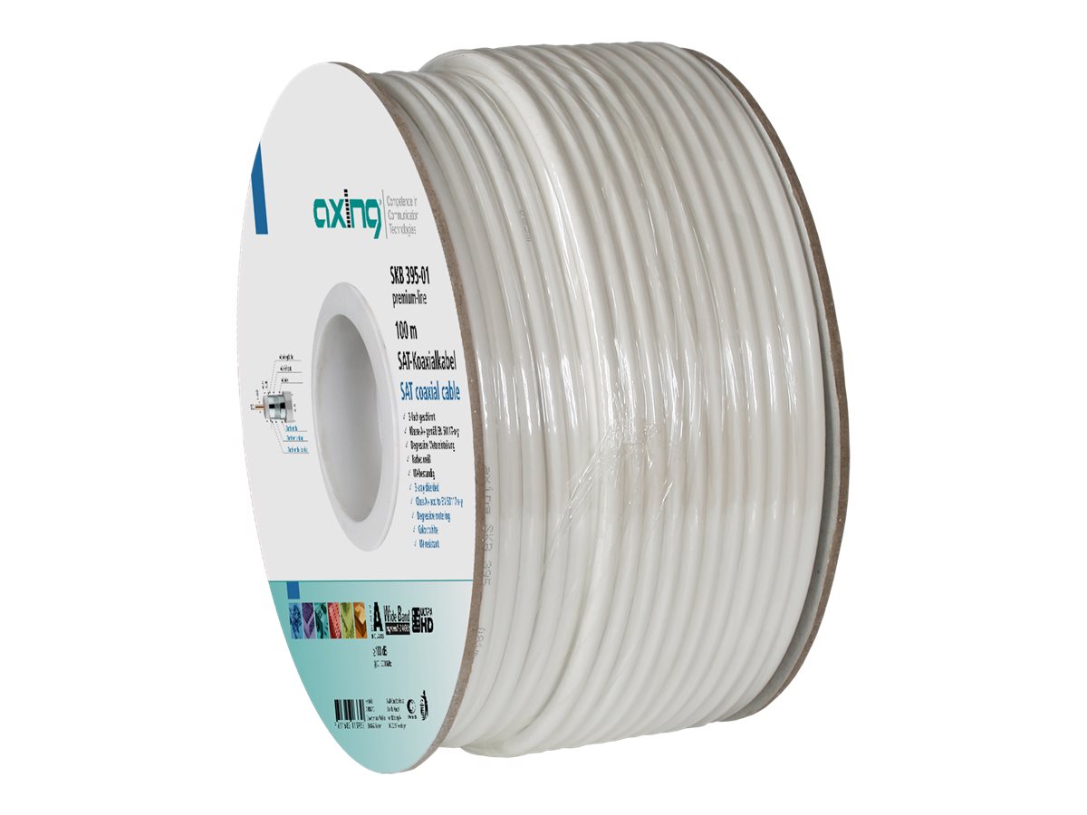 Axing Koaxialkabel geschirmt 3-fach SKB 395-01 100dB weiss (STK = RG100m)