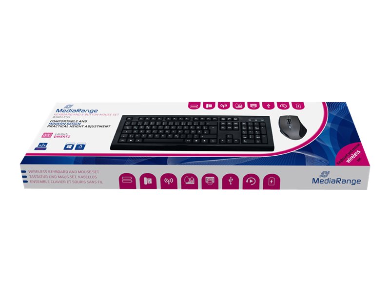 MediaRange MROS104 Tastatur-Maus-Set kabellos schwarz MediaRange MROS104 Tastatur-Maus-Set kabellos schwarz