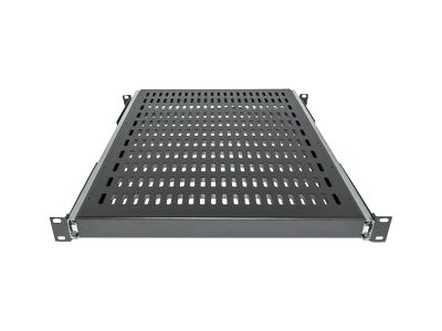 INTELLINET 48,3cm 19 Zoll Fachboden ausziehbar 1 HE 600mm tief 350mm Ablageflaeche schwarz