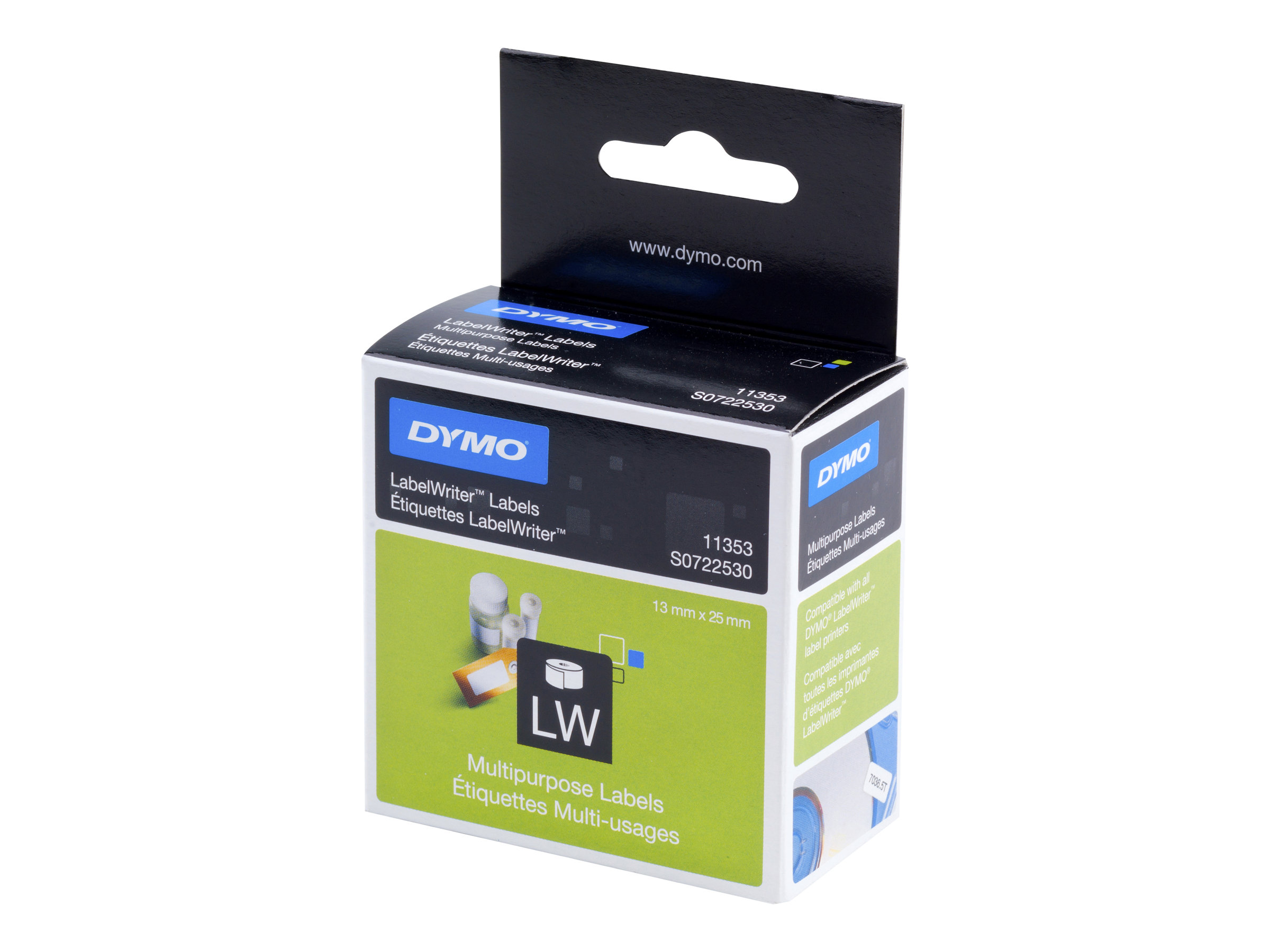 S0722530 DYMO 13x25mm WEISS