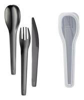 LURCH MehrwegBesteckset TOGO, Edelstahl schwarz, 1 Set