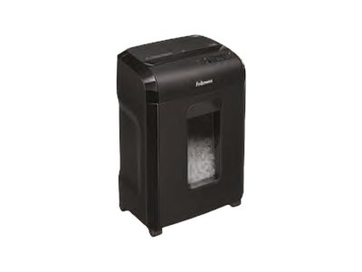 Fellowes Powershred 10M Aktenvernichter mit Partikelschnitt P-5, 2 x 12 mm, bis 10 Blatt, schwarz Fellowes Powershred 10M Aktenvernichter mit Partikelschnitt P-5, 2 x 12 mm, bis 10 Blatt, schwarz
