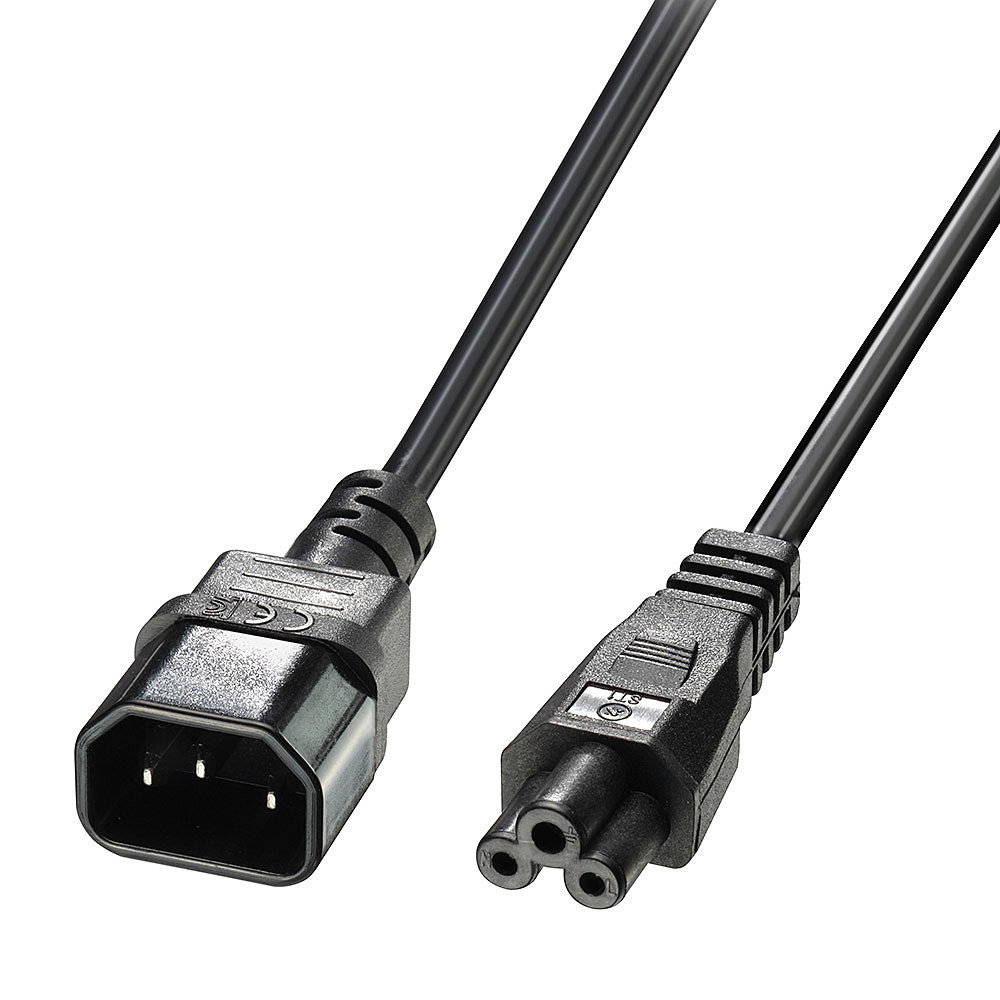 LINDY IEC C14 to C5 Ext Cable IEC C14 to C5 Cloverleaf 3m LINDY IEC C14 to C5 Ext Cable IEC C14 to C5 Cloverleaf 3m