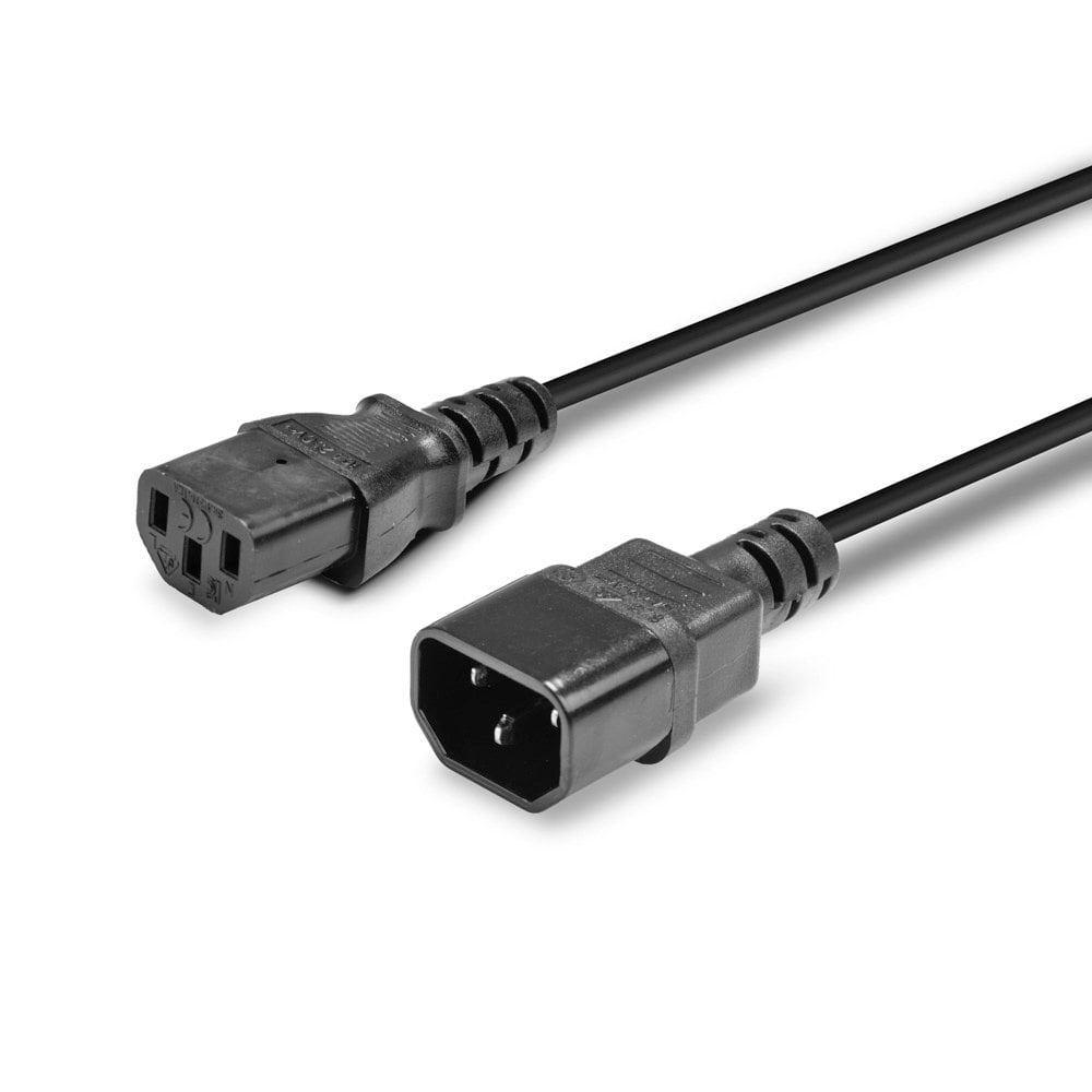 LINDY 2m IEC-Netzverlaengerungskabel C14 an C13