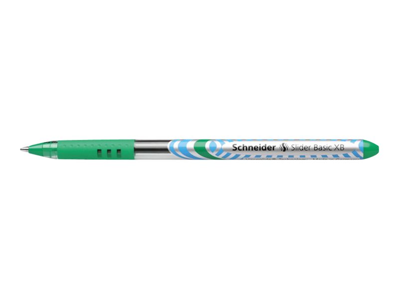 Schneider Kugelschreiber Slider Basic XB grüntransparent, Schreibfarbe grün, 10 St