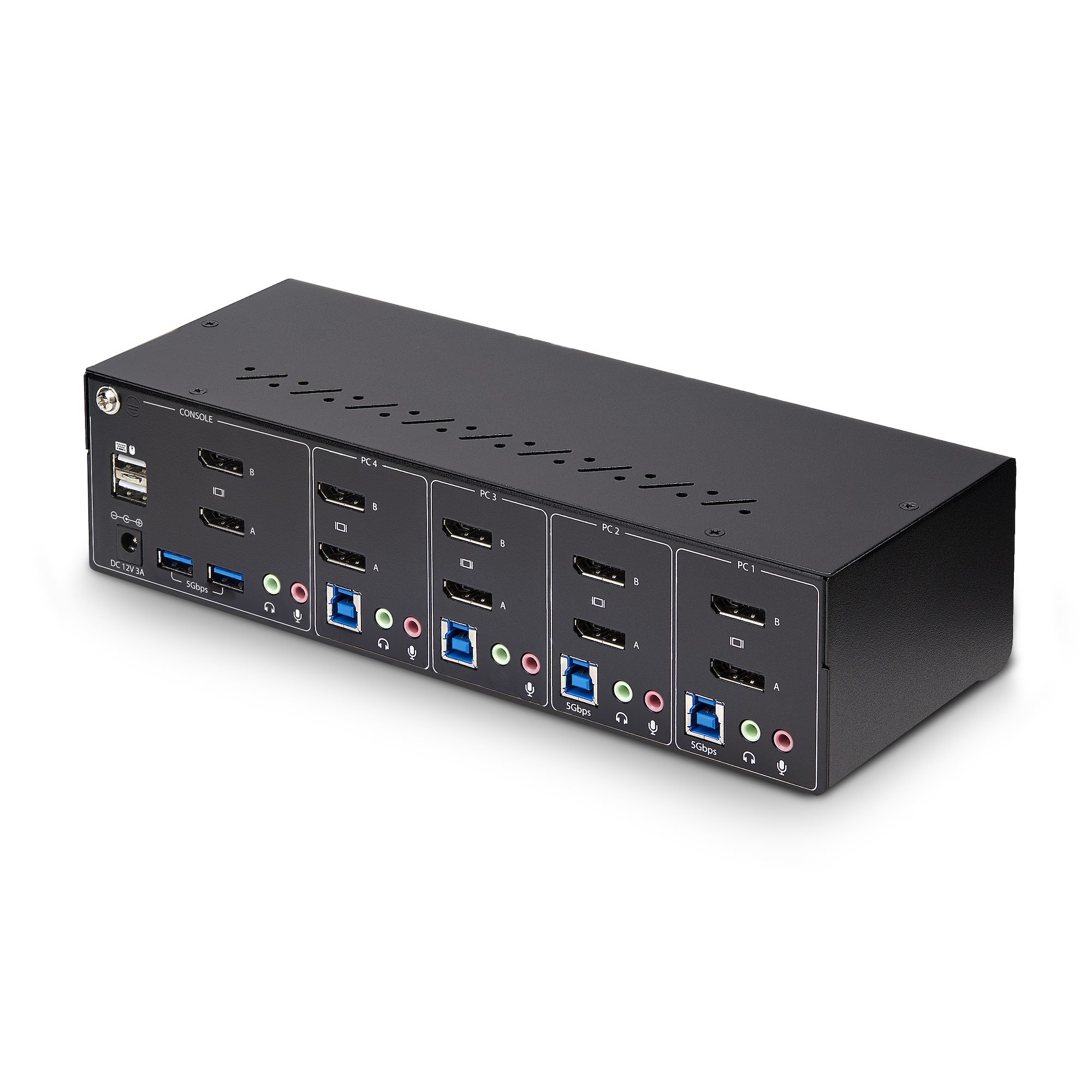 STARTECHCOM 4Port KVM Switch Dual Monitor DisplayPort 4K 60Hz 2x USB 30 2x USB 20 HotkeyDrucktasten KVM Umschalter 4 PC 2monito