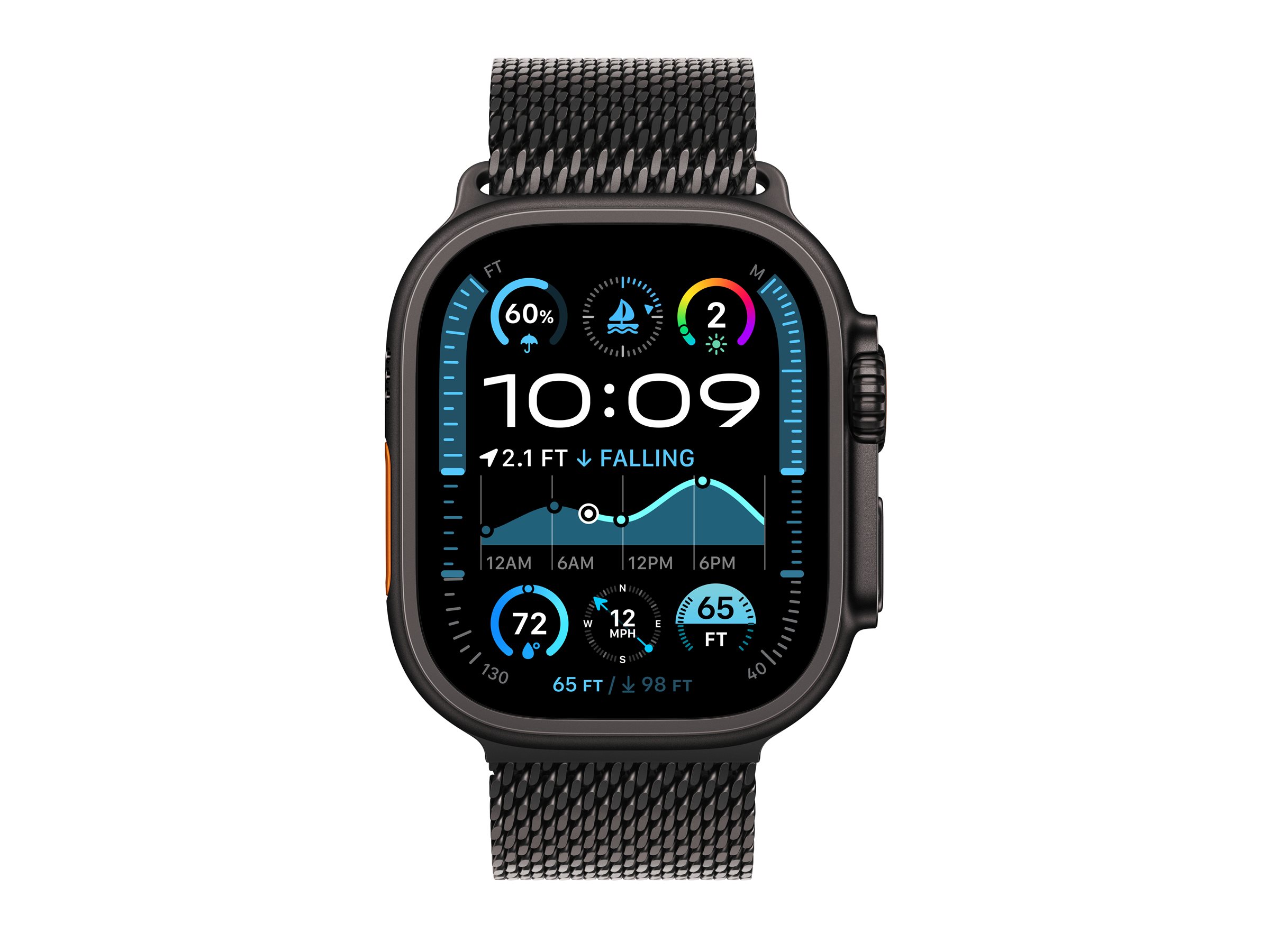 APPLE Watch Ultra 2 GPS + Cellular 49mm Black Titanium Case with Black Titanium Milanese Loop - S APPLE Watch Ultra 2 GPS + Cellular 49mm Black Titanium Case with Black Titanium Milanese Loop - S