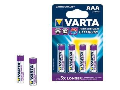 4 VARTA Batterien ULTRA LITHIUM Micro AAA 1,5 V 4 VARTA Batterien ULTRA LITHIUM Micro AAA 1,5 V