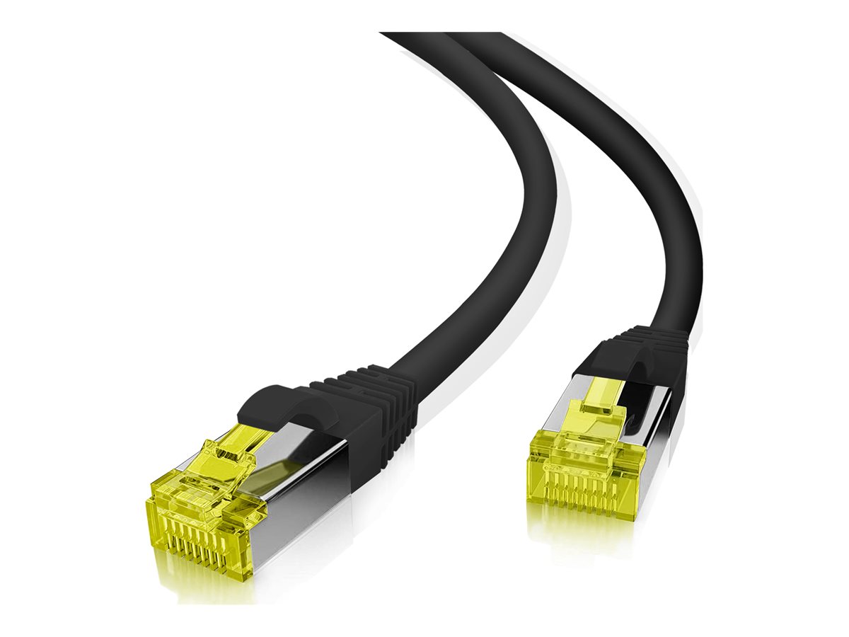 helos Patchkabel Cat 6a Superflex SFTP Cat 7 Rohkabel schwarz 0,25m AWG267
