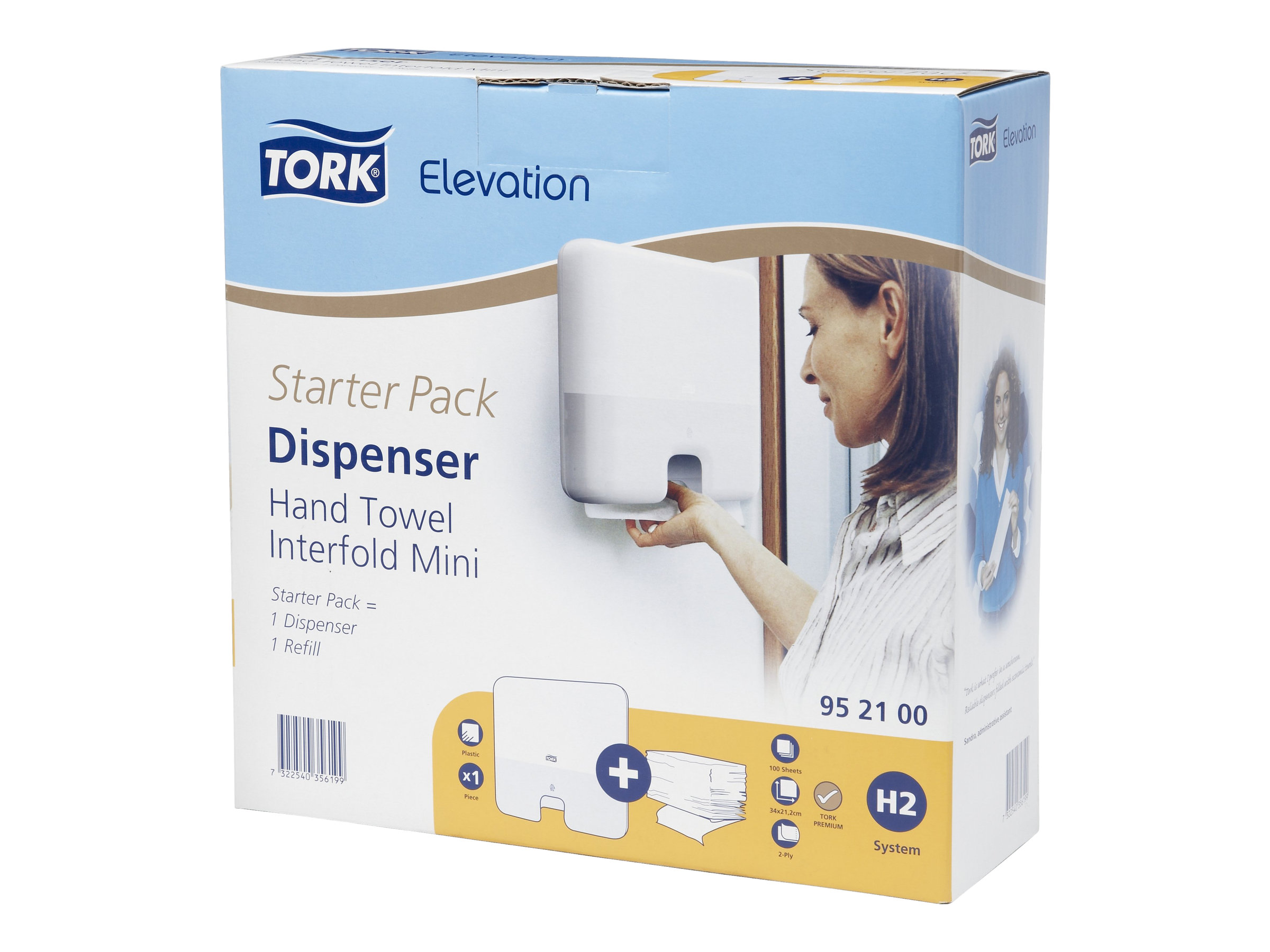 TORK Papierhandtuchspender-Set Elevation Xpress® H2 Mini Starter Pack 952100, inkl. 100 Tuecher 952100 weiss Kunststoff TORK Papierhandtuchspender-Set Elevation Xpress® H2 Mini Starter Pack 952100, inkl. 100 Tuecher 952100 weiss Kunststoff