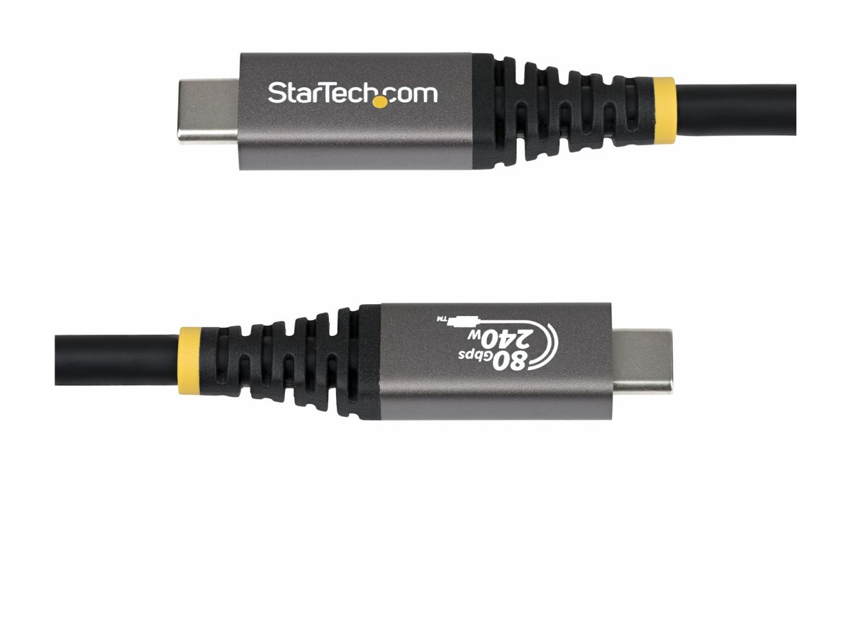 STARTECHCOM 50cm USB4 Kabel 80Gbps USBIFzertifiziertes USBC Ladekabel 240W 8K 120Hz4K 240Hz DP21monitorkabel Thunderbolt 4