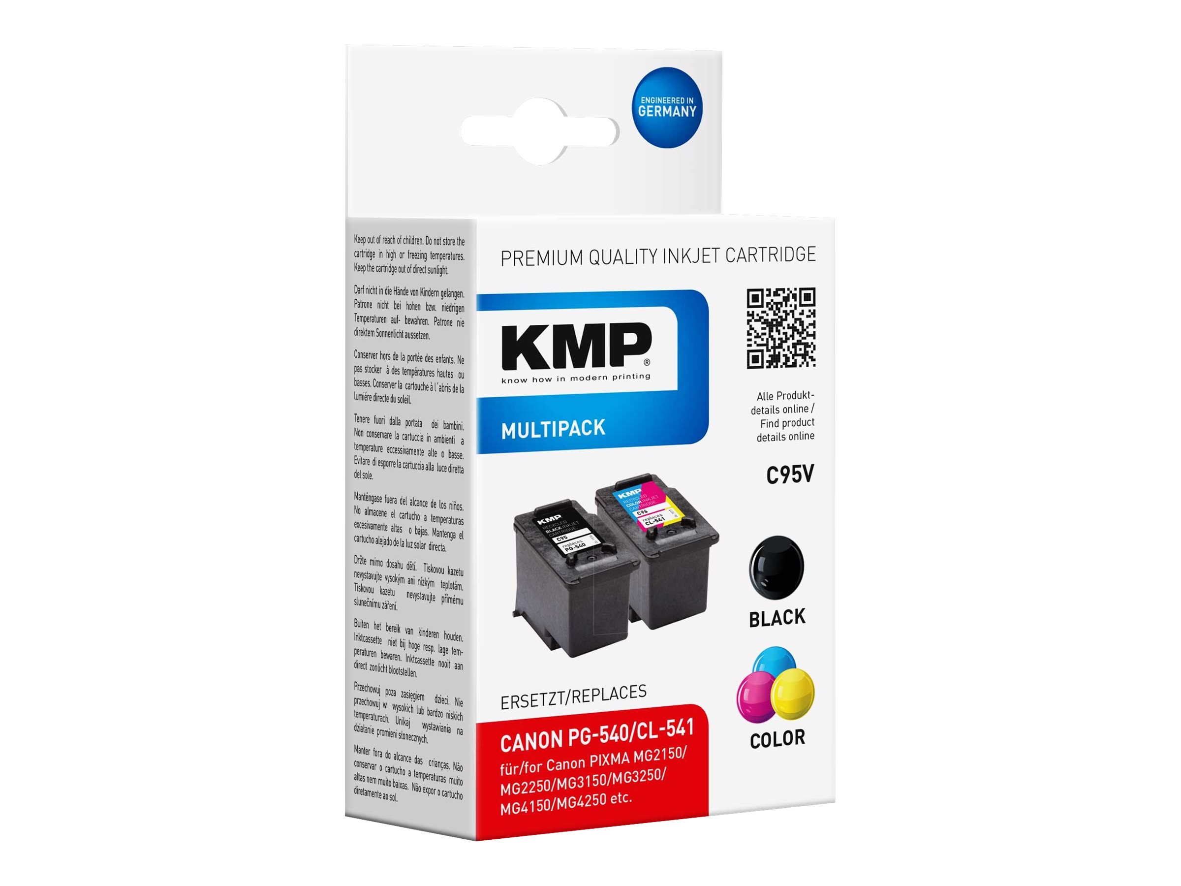 KMP C95V schwarz, color Druckkoepfe kompatibel zu Canon PG-540/CL-541, 2er-Set KMP C95V schwarz, color Druckkoepfe kompatibel zu Canon PG-540/CL-541, 2er-Set
