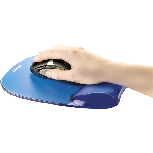 Fellowes Mousepad mit Handgelenkauflage Crystals Gel blau