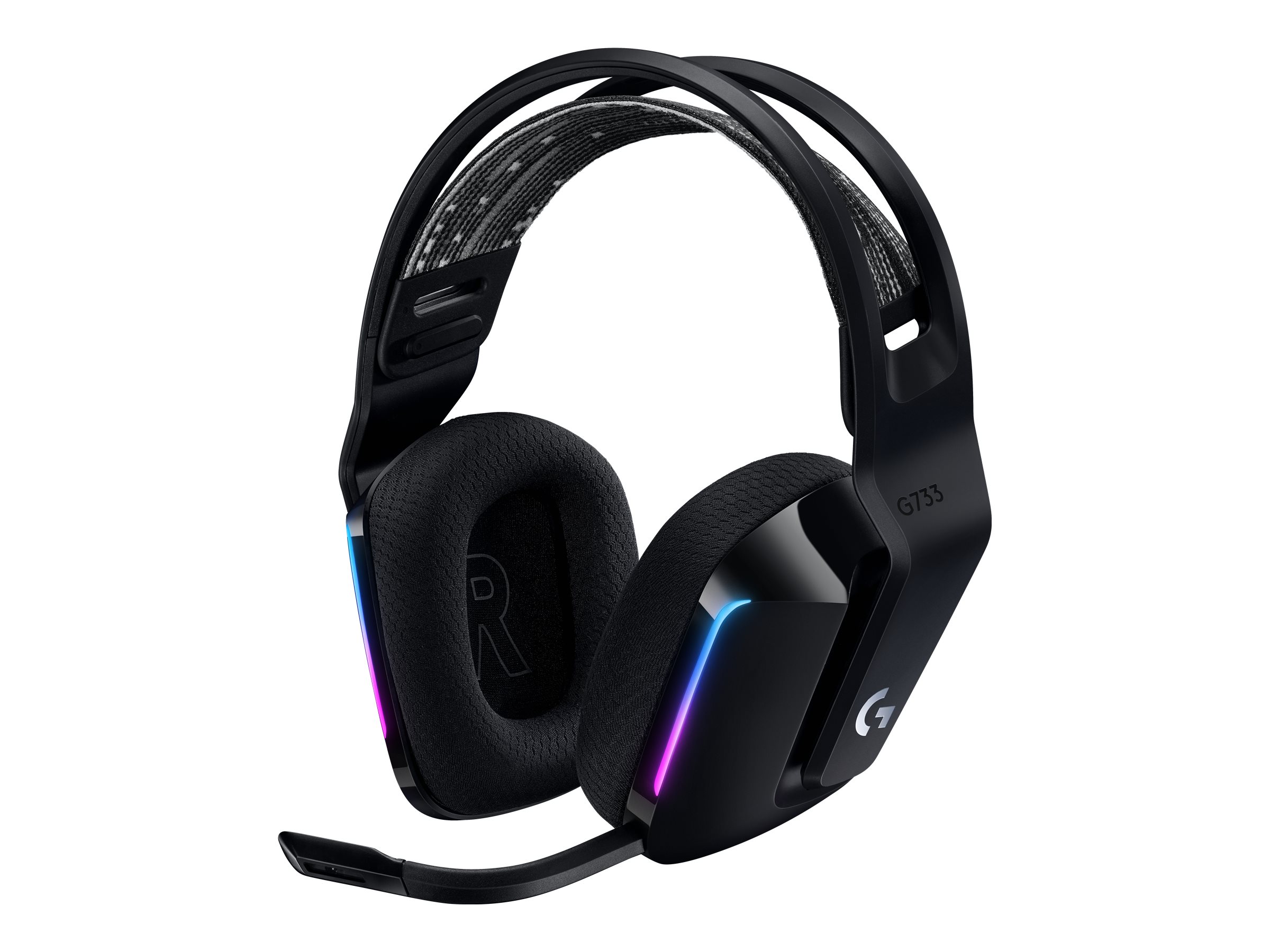 LOGITECH G G733 LIGHTSPEED Wireless RGB Gaming Headset Headset full size 2.4 GHz wireless black LOGITECH G G733 LIGHTSPEED Wireless RGB Gaming Headset Headset full size 2.4 GHz wireless black