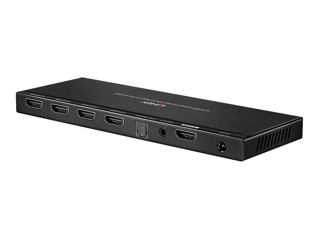 LINDY 4 Port HDMI 2.0 4K60 Splitter - 18GBit/s HDMI 2.0 mit Audio