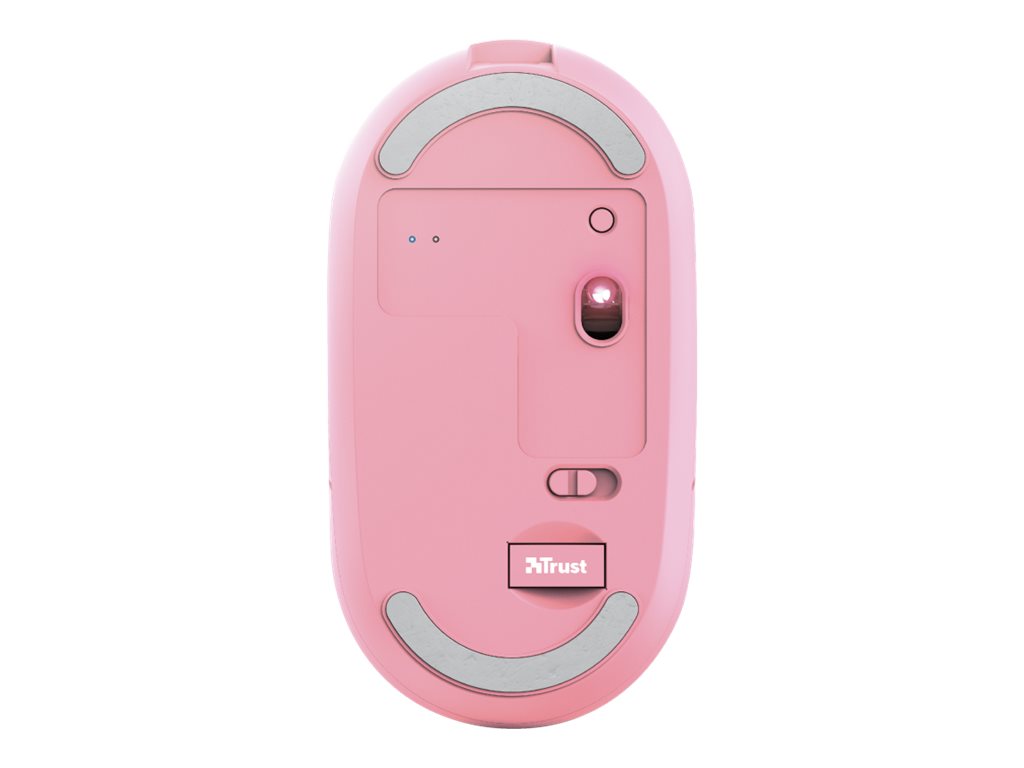 24125 TRUST Puck Funkmaus aufladbar rosa