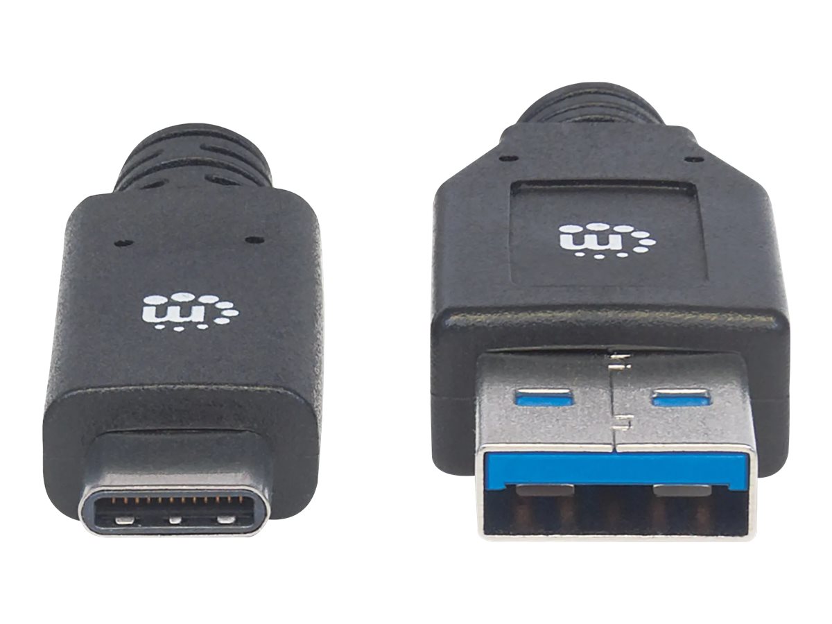 MANHATTAN USB 3.1 Typ C Gen1-Kabel 3m Typ C-Stecker auf Typ A-Stecker 5 Gbit/s schwarz