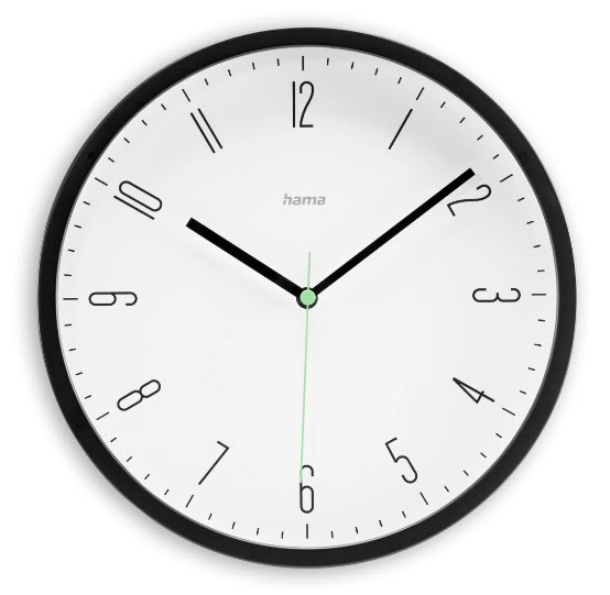 Hama Wanduhr Capri 25 cm Weiß Schwarz