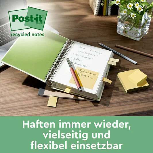 Postit Recycling ZNotes Haftnotizen farbsortiert, 16 Blöcke
