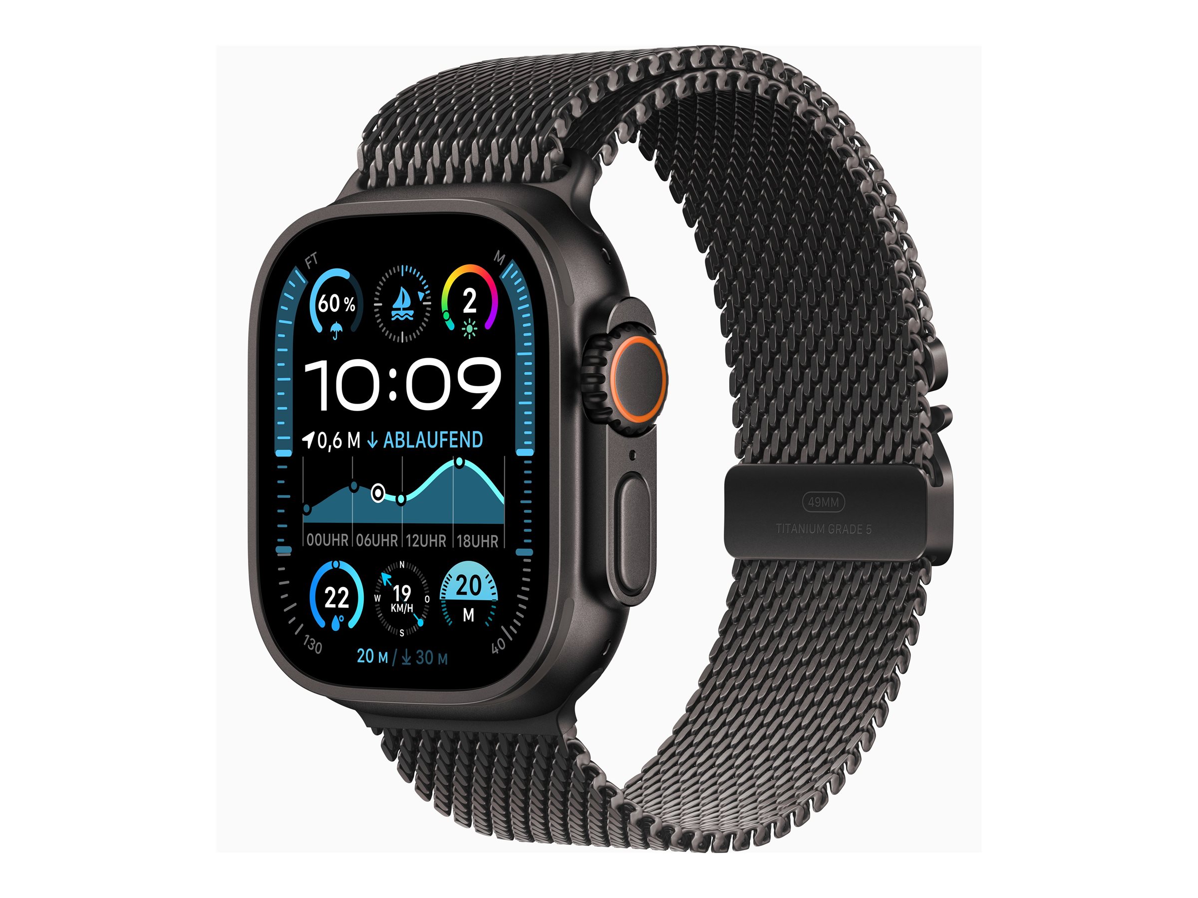 Apple Watch Ultra 2 Titanium Cellular 49mm Schwarz (Milanaise Titan schwarz) M Apple Watch Ultra 2 Titanium Cellular 49mm Schwarz (Milanaise Titan schwarz) M