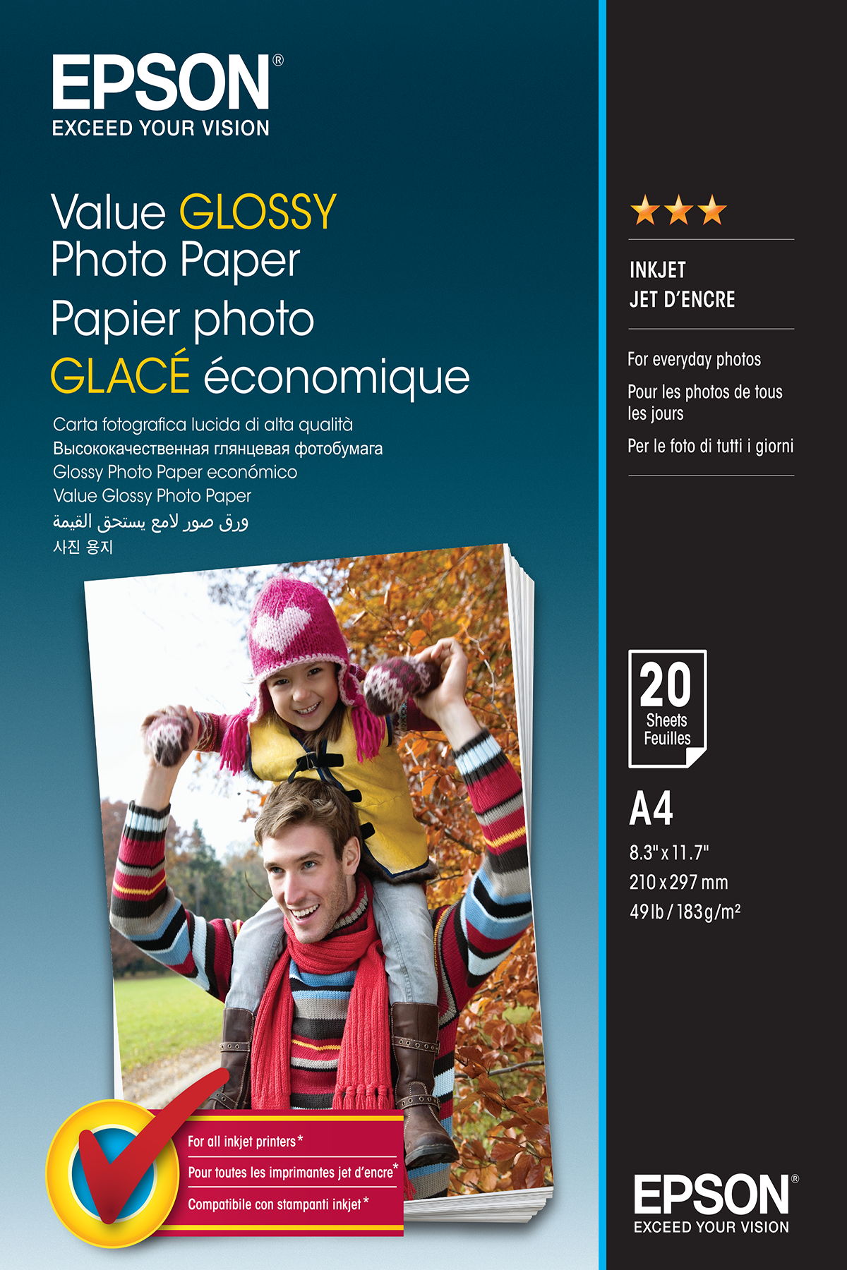 EPSON Fotopapier C13S400035 DIN A4 hochglaenzend 183 gqm 20 Blatt