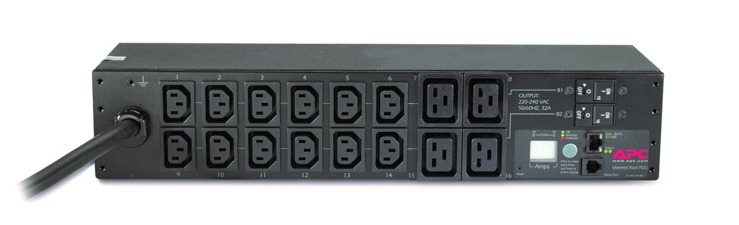 APC Rack PDU Metered 2U 32A 230V (12)C13S & (4)C19 Cord Length (3.7 meter) IEC309