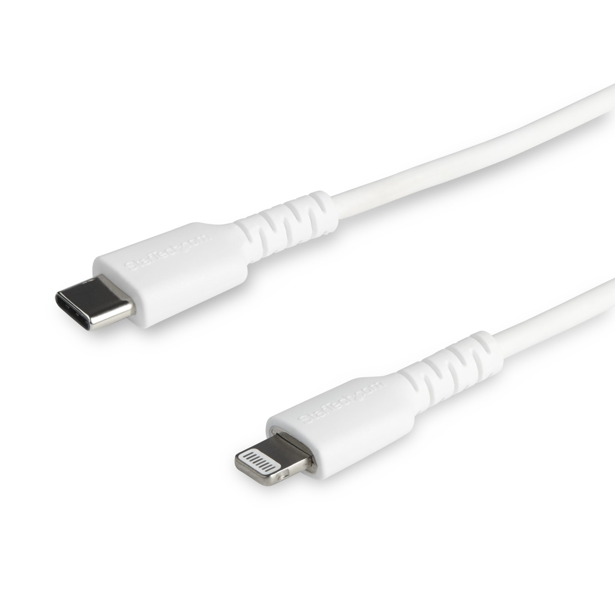 STARTECHCOM 1m 33ft USB C to Lightning Cable MFi Certified Durable USB Lightning Charging Cable White RUSBCLTMM1MW