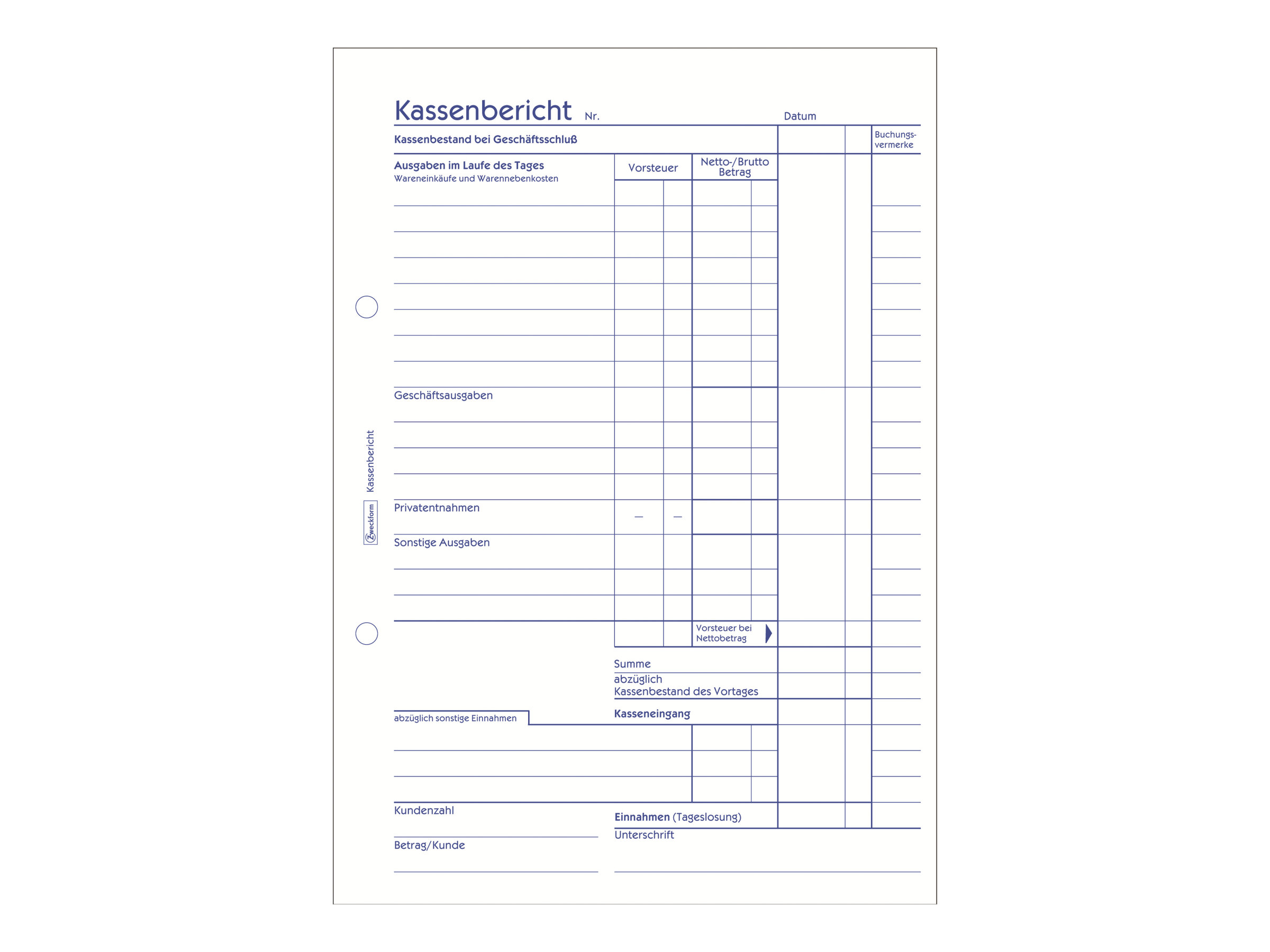 AVERY Zweckform Kassenbericht Formularbuch 305 AVERY Zweckform Kassenbericht Formularbuch 305