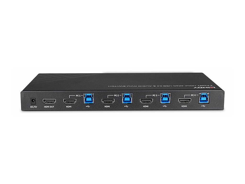 LINDY 4 Port HDMI 4K60 USB 3.0 & Audio KVM Switch