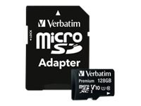 Verbatim microSDXC Speicherkarte 128 GB UHS-I Premium Class 10 + SD Adapter