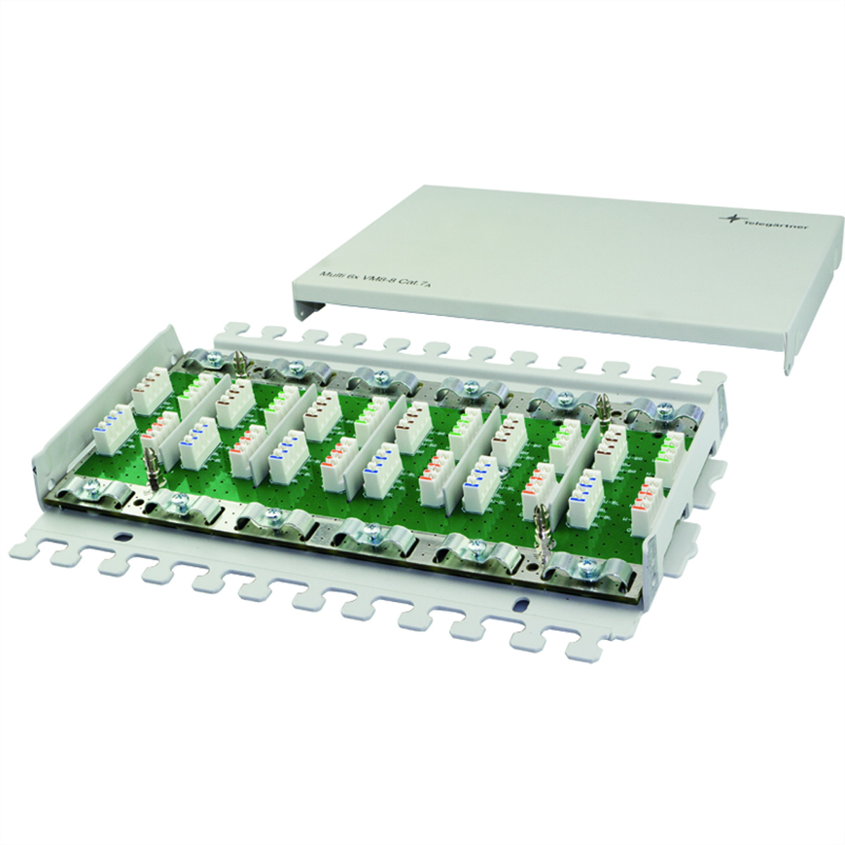 TGT Multi Verbindungsmodul Cat7A-ISO 6xVM 8-8 Aufputz lichtgrau RAL7035