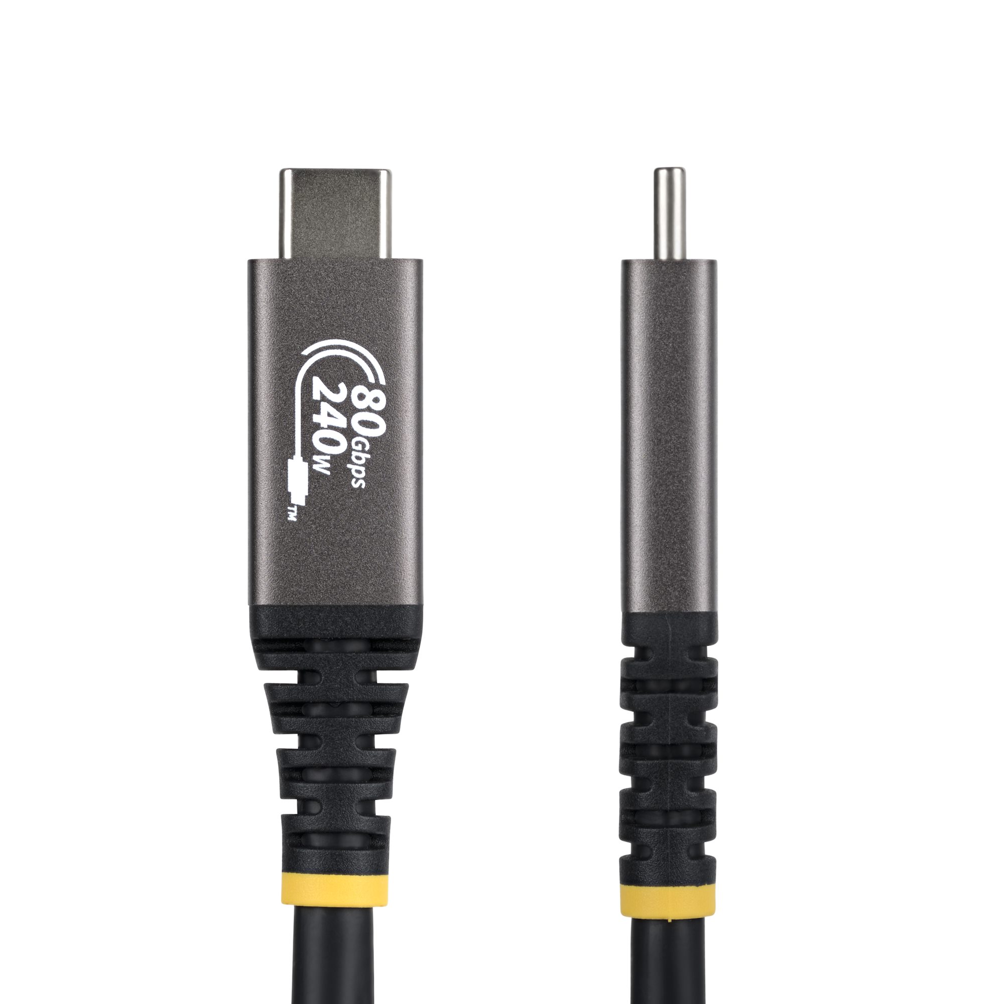 STARTECHCOM 50cm USB4 Kabel 80Gbps USBIFzertifiziertes USBC Ladekabel 240W 8K 120Hz4K 240Hz DP21monitorkabel Thunderbolt 4