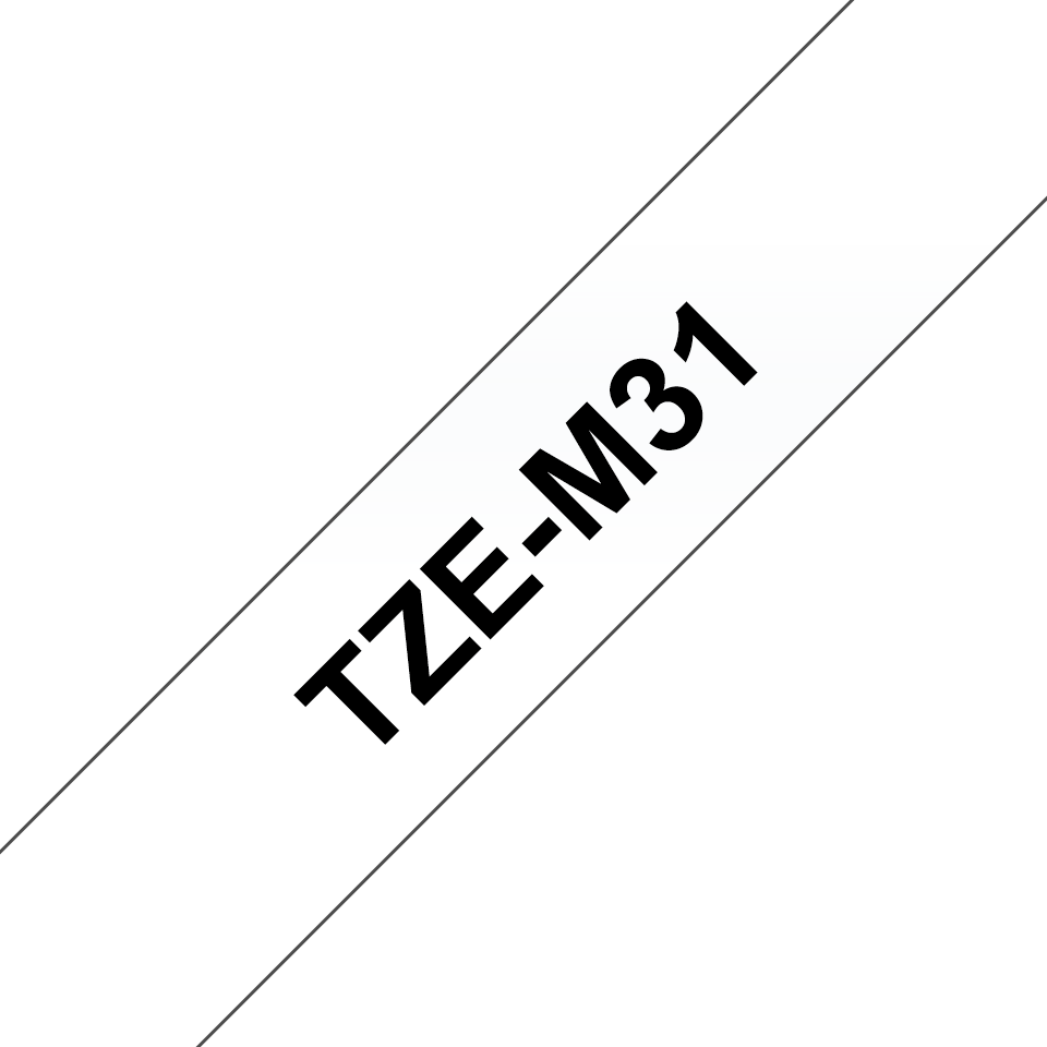 brother Schriftband TZeM31 TZEM31, 12 mm, schwarz auf transparent, 1 St