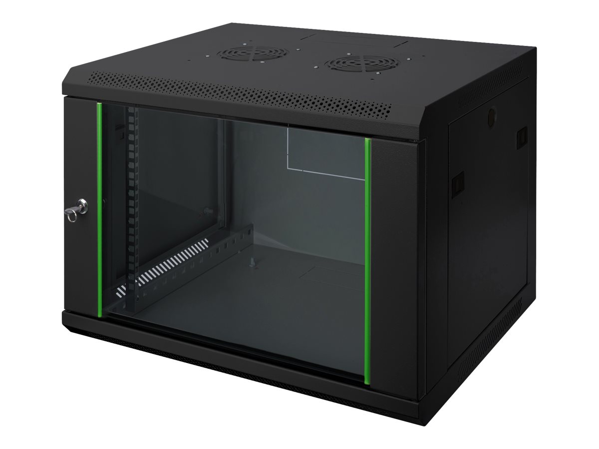 DIGITUS DN-19 12-U-EC-SW 12HE Wandgehäuse 638x600x450mm Farbe Schwarz RAL 9005