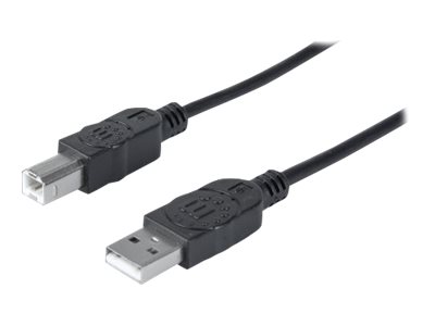 MANHATTAN USB 2.0 Anschlusskabel 5,0m schwarz Typ A-Stecker / Typ B-Stecker MANHATTAN USB 2.0 Anschlusskabel 5,0m schwarz Typ A-Stecker / Typ B-Stecker