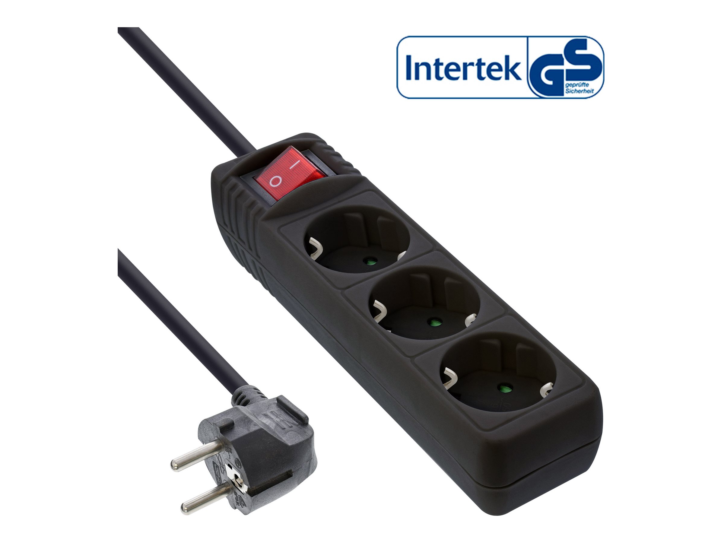 INLINE Steckdosenleiste 3 fach Schutzkontakt mit Schalter schwarz 1,5m INLINE Steckdosenleiste 3 fach Schutzkontakt mit Schalter schwarz 1,5m