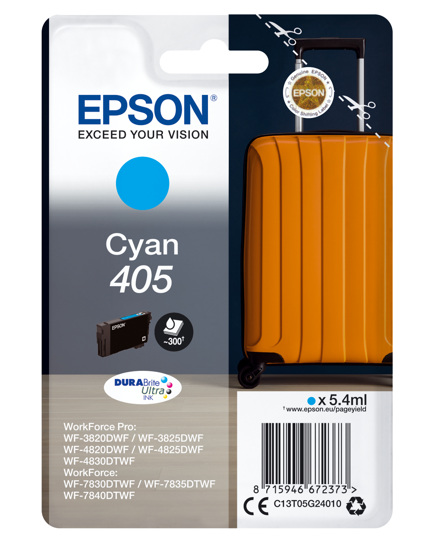 C13T05G24010 EPSON Nr405 WF Tinte cyan