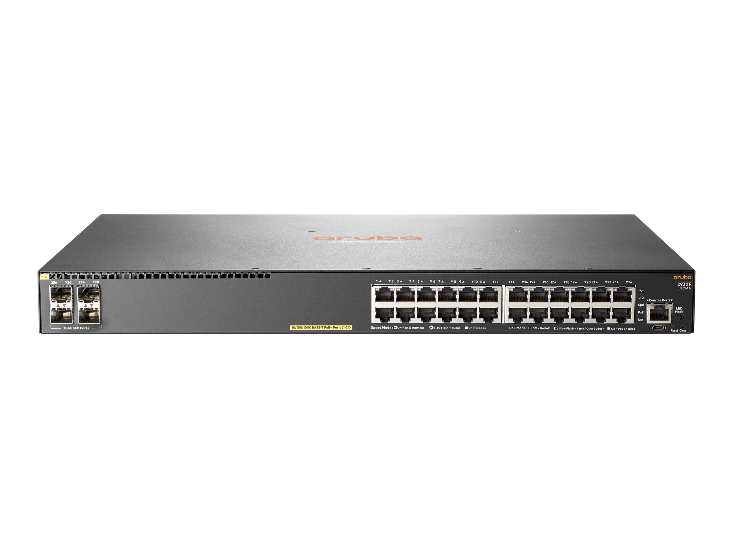 HPE Aruba 2930F 24G PoE+ 4SFP Switch Europe English
