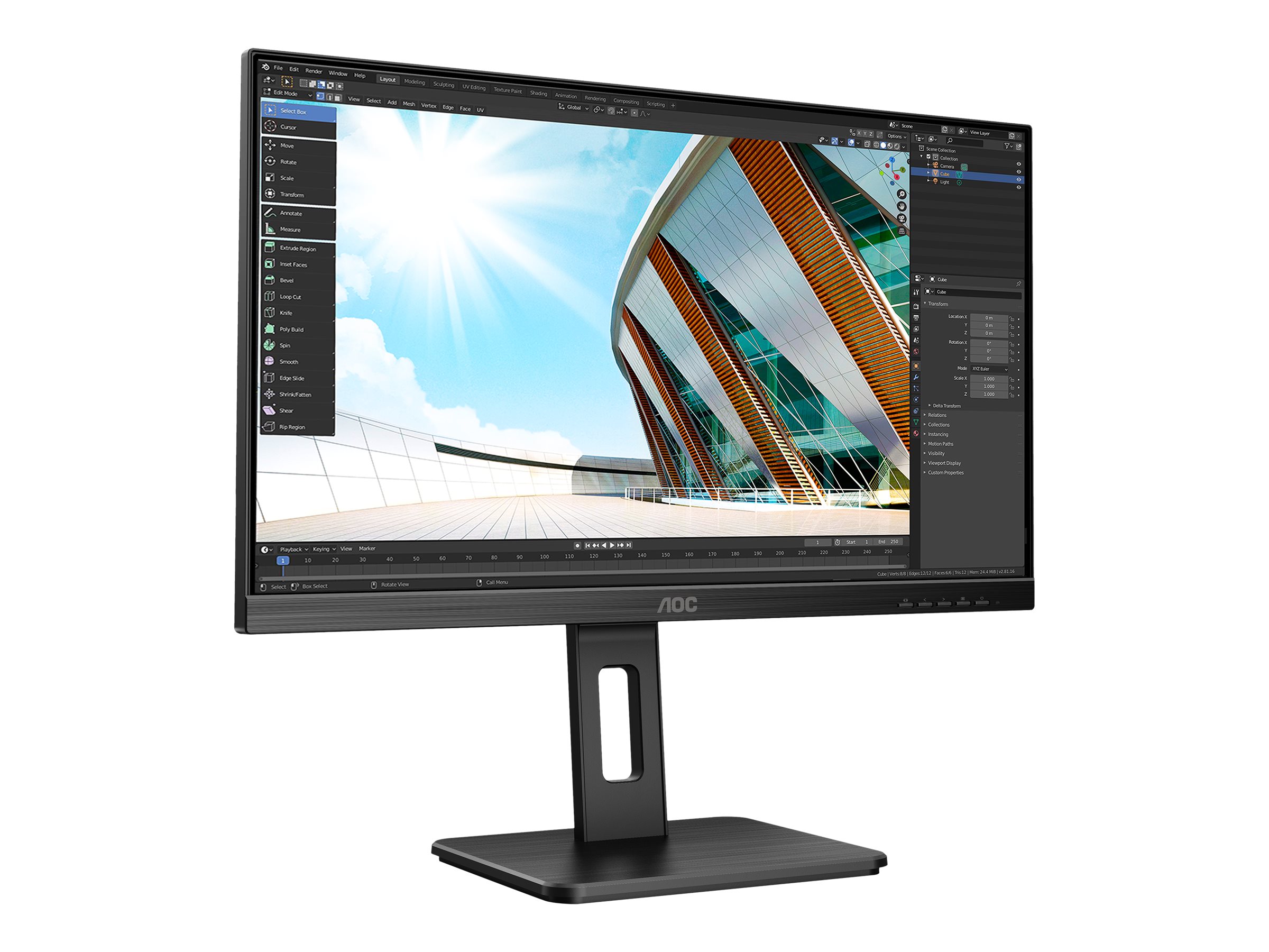 AOC 24P2Q 60,5cm 23,8Zoll Full HD monitor VGA DVI HDMI