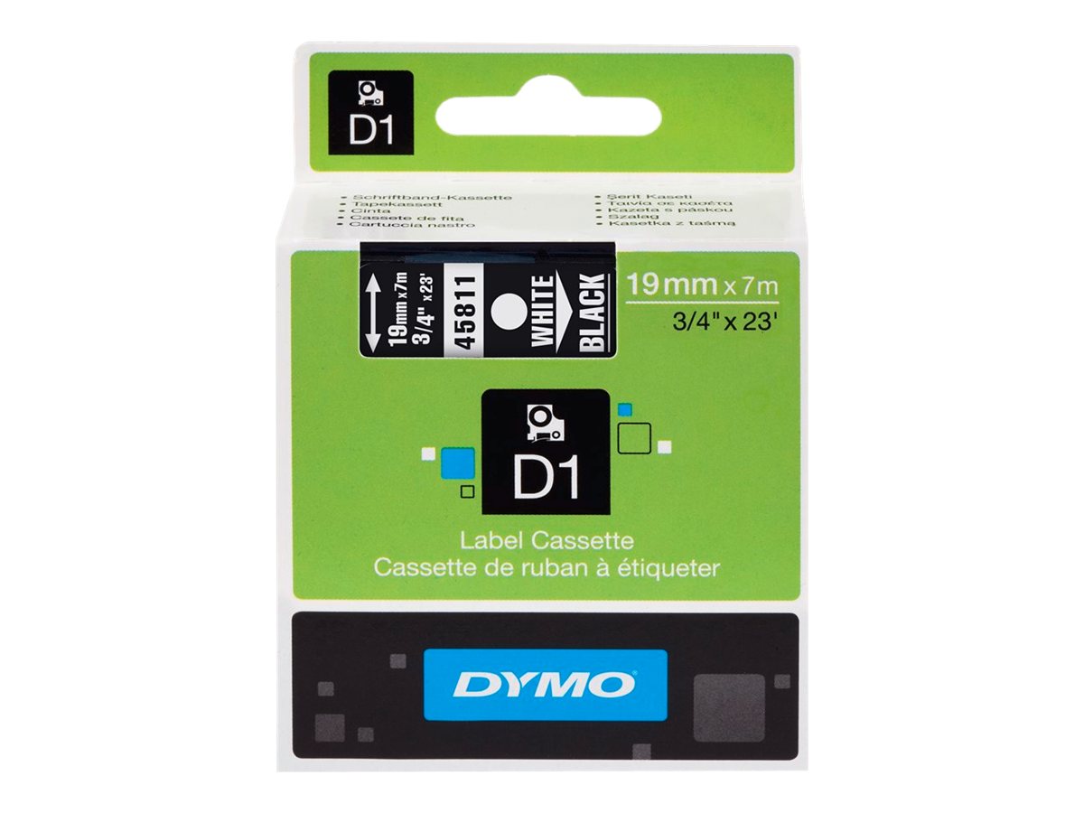 S0720910 DYMO D1 19mm WEISS-SCHWARZ
