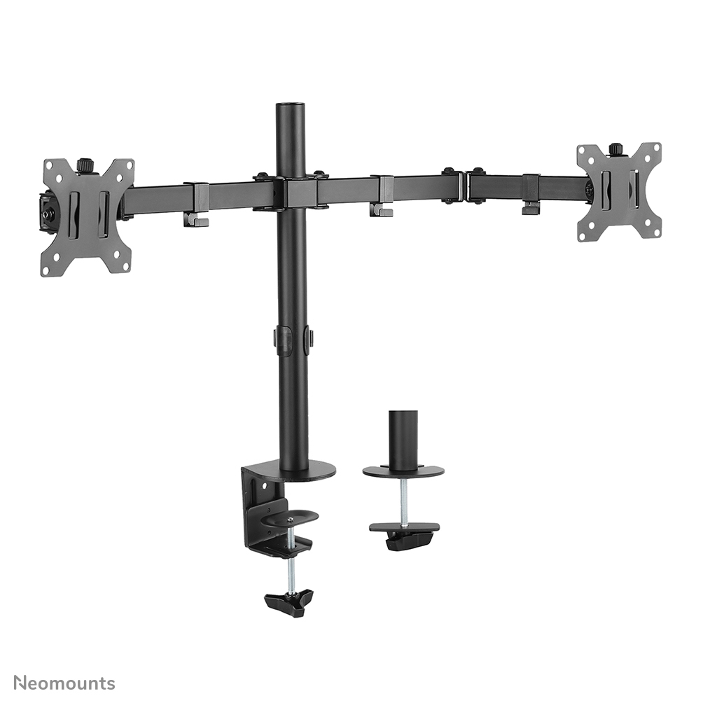 Neomounts MonitorHalterung FPMAD550DBLACK schwarz fuer 2 Monitore, Tischklemme, Tischbohrung