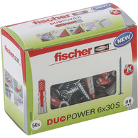 fischer DuoPower 6x30 S 2K 535459 Dübel mit Schrauben Ø 6 mm x 30 mm, 50 St