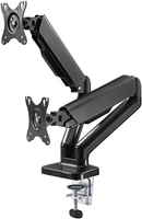 goobay MonitorHalterung 58531 schwarz für 2 Monitore, Tischbohrung, Tischklemme