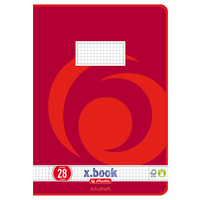 herlitz Schulhefte xbook Lineatur 28 kariert A4 mit Randlinie, 16 Blatt, 1 St