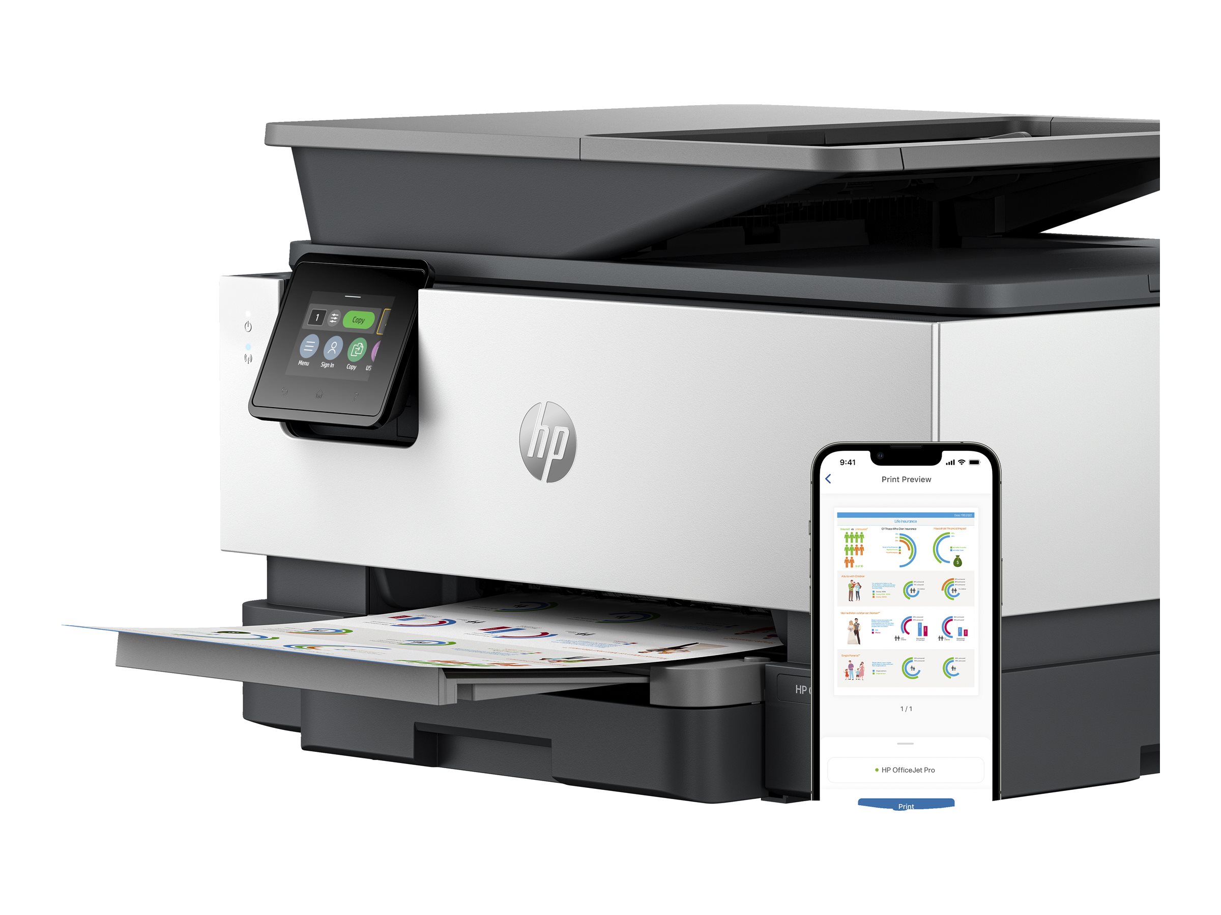HP Officejet Pro 9120b AllinOne MFP colour inkjet A4 19ppmcopy 20ppmprint 250 sheets USB 20 LAN WiFi USB host
