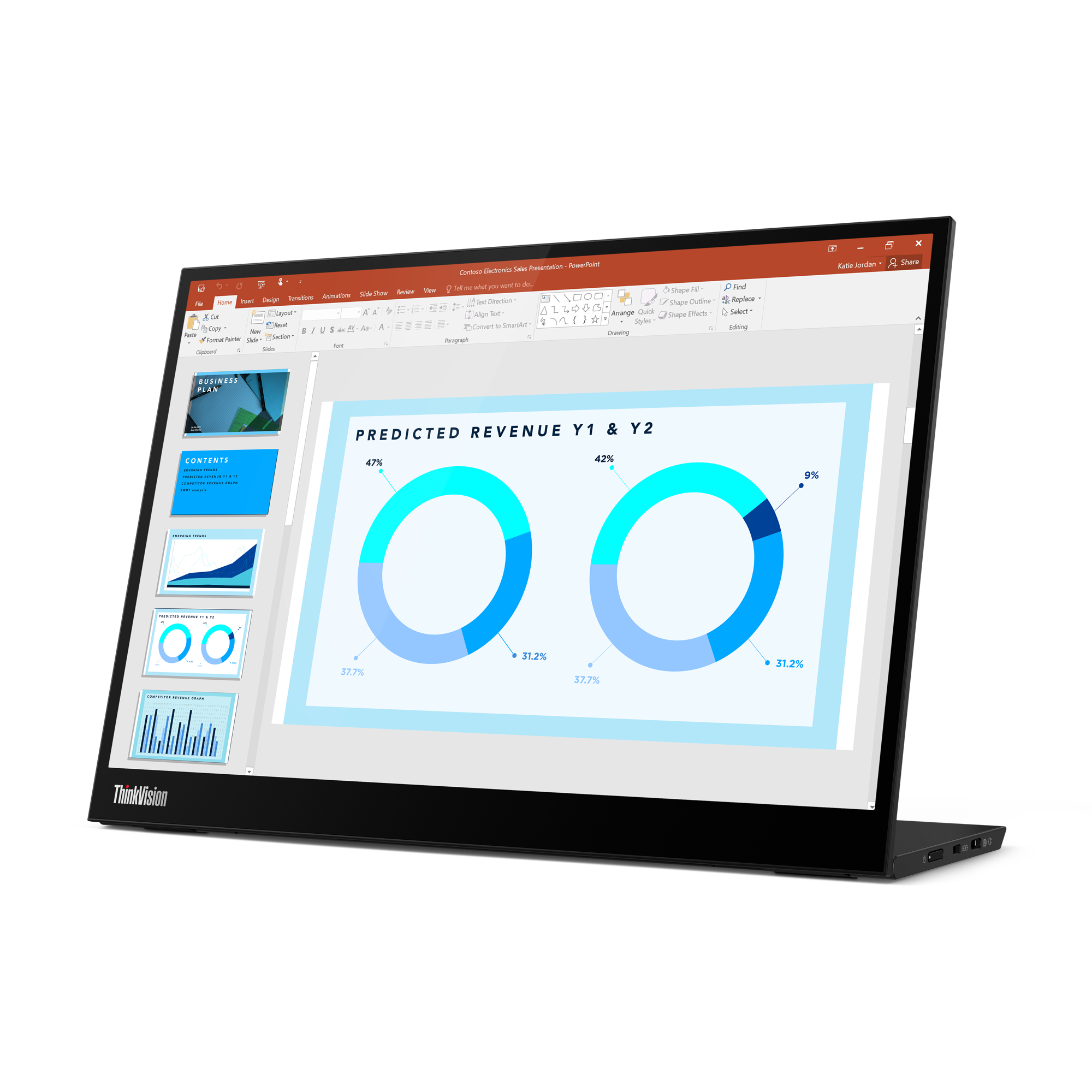 LENOVO ThinkVision M14d 35,56cm 14Zoll QHD 1610 IPS 300nits 2xUSBC DP TopSeller