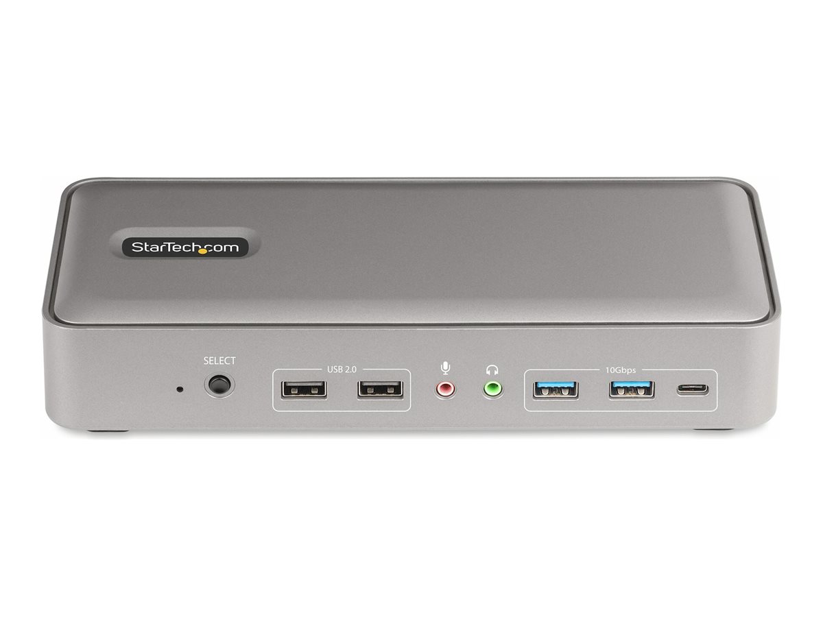 STARTECH.COM Dual Monitor USB-C KVM Dockingstation fur Zwei Laptops 2x 4K DisplayPort Dock/KVM Switch Power Delivery fur zwei Nb