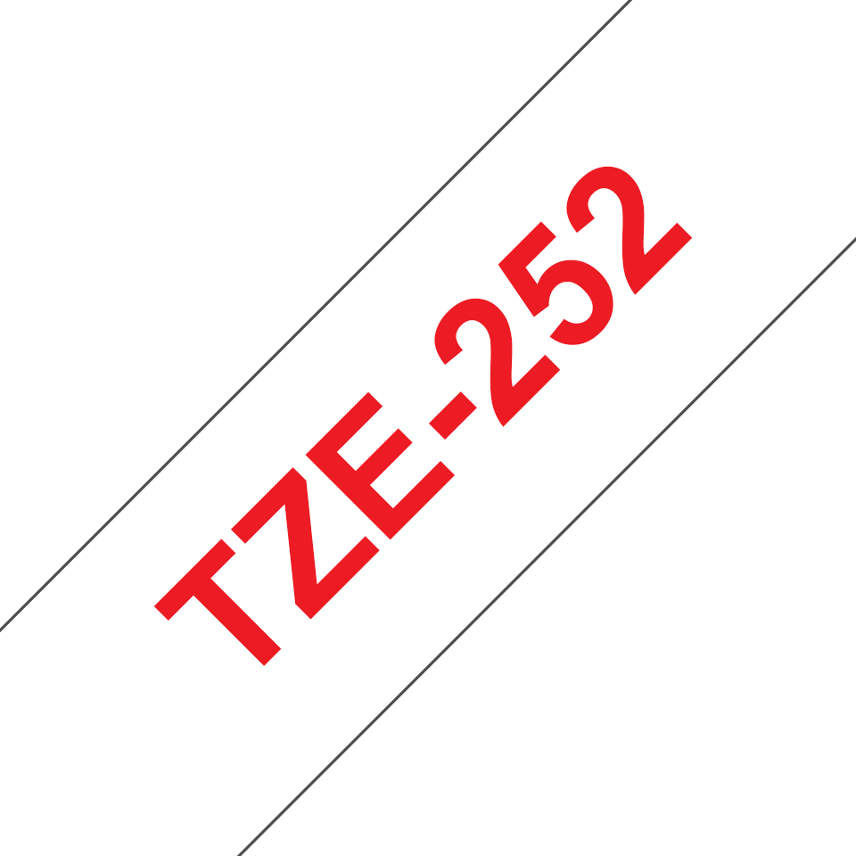 brother Schriftband TZe252 TZE252, 24 mm, rot auf weiss, 1 St