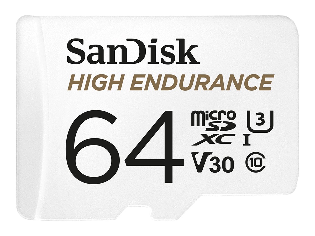 CARD 64GB Sandisk High Endurance Microsdxc 100MBs Adapter